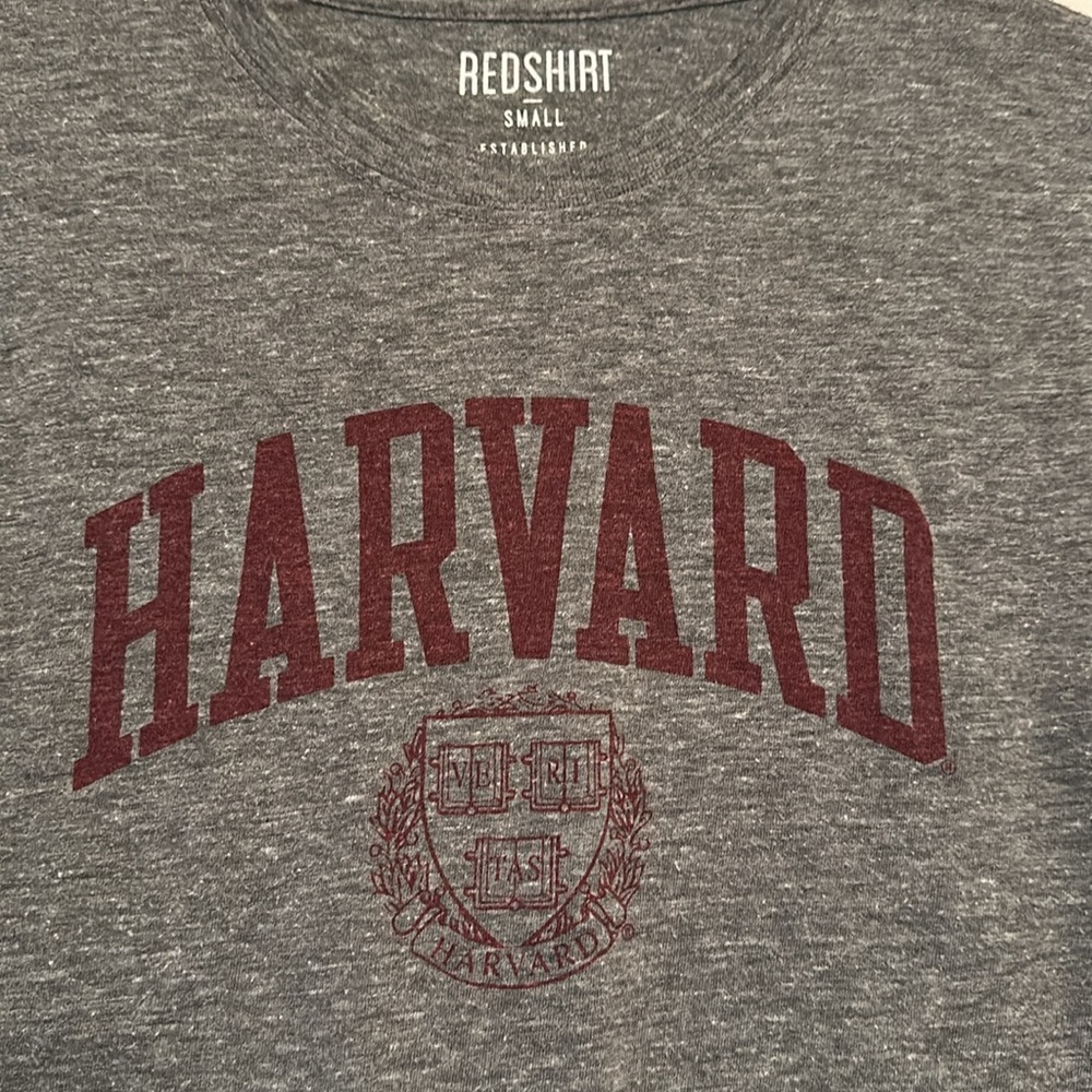 Harvard Long Sleeve crewneck T-shirt in heather gray - Picture 2 of 7